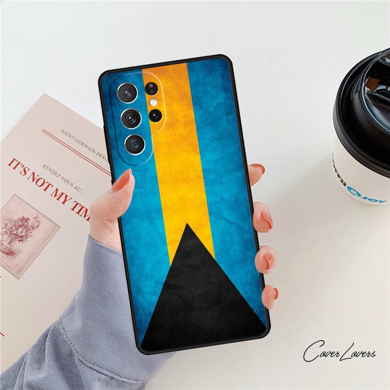 Bahamas Flagge Handyhülle Für Samsung Galaxy S24 S25 S23 S22 Ultra Note 10 20 Plus S20 S21 FE Hülle