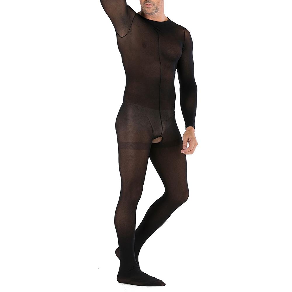 Men Stockings Accessories Crotchless Full Body Jumpsuit