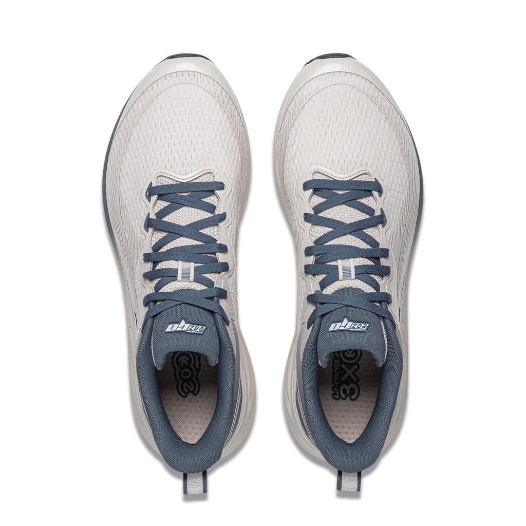 Li Ning Cushioning Slip Resistant Abrasion Resistant Breathable Low top Casual Running Shoes Men's Sponge Gray ARSW105-3