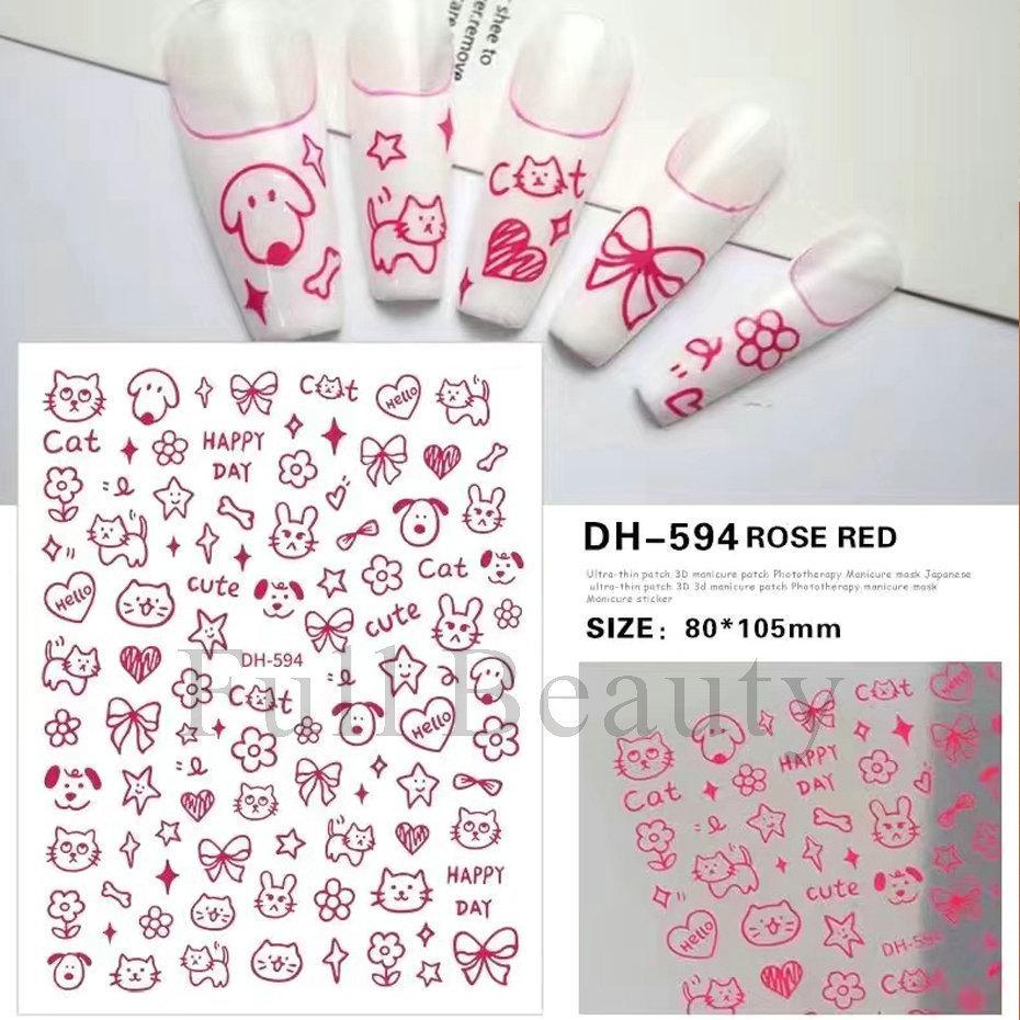 Nail Art Sticker, Little Spirit Snake, Moon, Mango, Gold And Silver, Black And White Snake Cartoon Nail Sticker.
