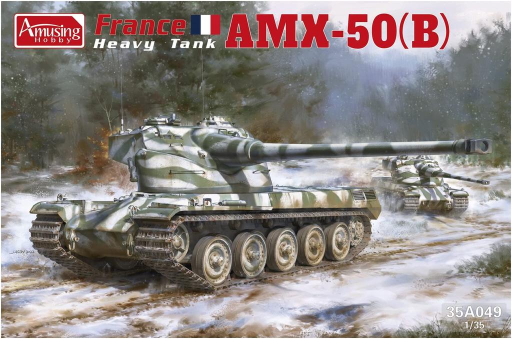 Amusing Hobby French Heavy Tank Plastic Model Kit AMH35A049 1/35 AMX-50(B)