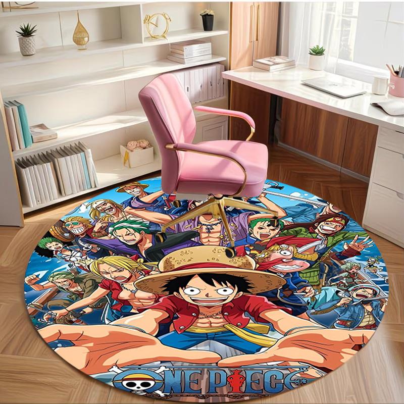 One Piece Druck Runder Teppich, Waschbarer Bodenläufer, Für Eingangsbereich Studentenwohnheim Waschküche Büro Arbeitszimmer, Heimdekoration Geburtstag Weihnachtsgeschenk