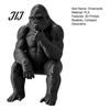Decorative Shelf Sitting Statue 3D Printed Thinking Gorilla Figurine, Mini Thinker Statue, Playful Desk Study Accessory Modern Minimalist Sculpture