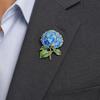 Durable Brooch Pin Pin Enamel Hydrangea Shape Lapel Polished Edges Backpack Smooth Round