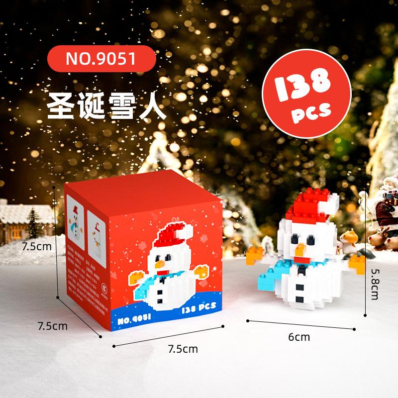Non-Toxic Kids Christmas Toys Building Blocks Micro Bricks Diy Mini Tree Santa Claus Snowman Christmas Decorations New Year