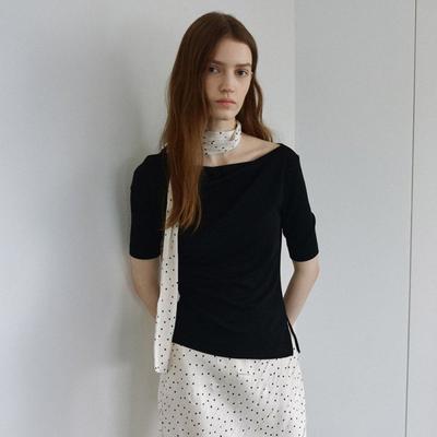 On On BoaT Neck Shirring T shirT New6me207