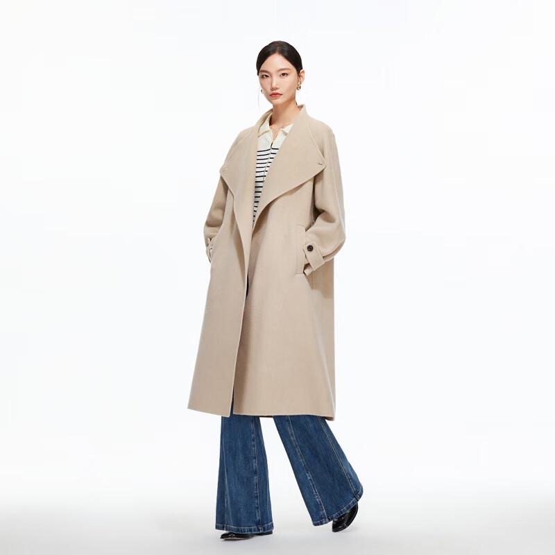 VEROMODA Women's Wool Blend Belted Mid-Length Coat
