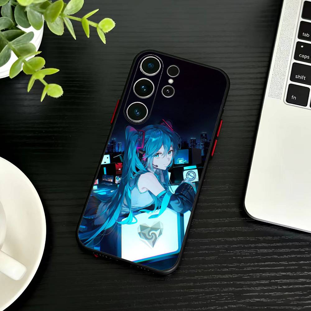 Retro Magazine Poster Hatsune Girl Y2k Phone Case For Samsung S26,S25,S24,S23,S22,S21,S20,Plus,Fe,Lite,Others Black Cover