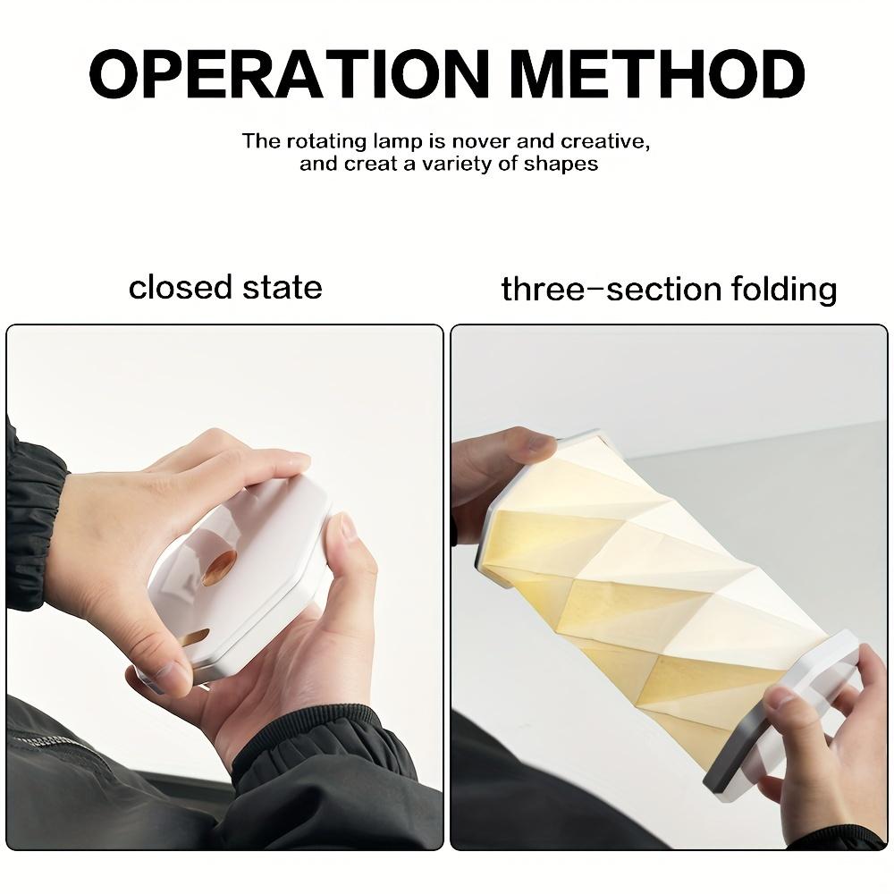 1Pc Outdoor Portable Folding Table Lamp Dimmable Paper Lantern for Camping Traveling Tent Night Light Emergency Home Bedroom Decor