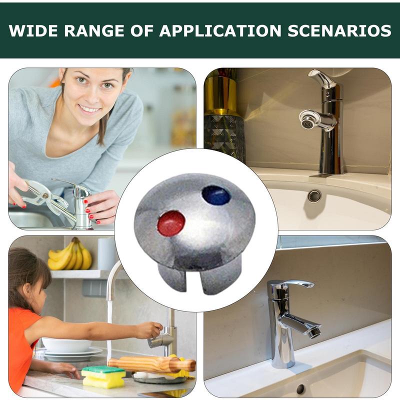 20pcs Faucet Handle Hot Cold Water Sign Red Blue Label Decoration Cover Hot Cold Faucet Indicator Faucets Replacement Part