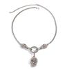 Skull Women Fashion Pendant Necklace With Alloy Material And Water Chain Wave