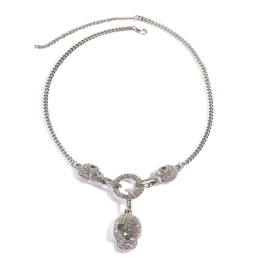 

Модное женское ожерелье-подвеска в виде черепа из сплава с цепочкой «Волна»