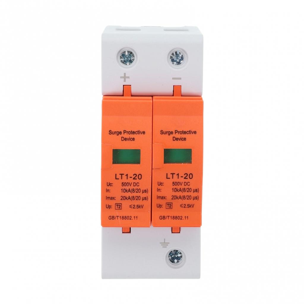 2P Überspannungsschutzgerät 20KA DC 500V 1000V Niederspannung für PV-Systeme