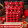 Small Red Flocked Lantern Ornament for Wedding & New Year Decoration