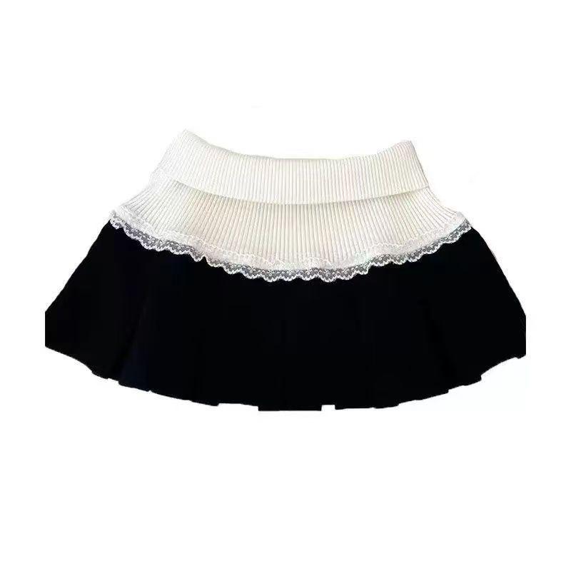 

Комплект вязаного свитера и миди-юбки с высокой талией в корейском стиле - Женский осенне-зимний костюм-двойка с длинным рукавом 2XL