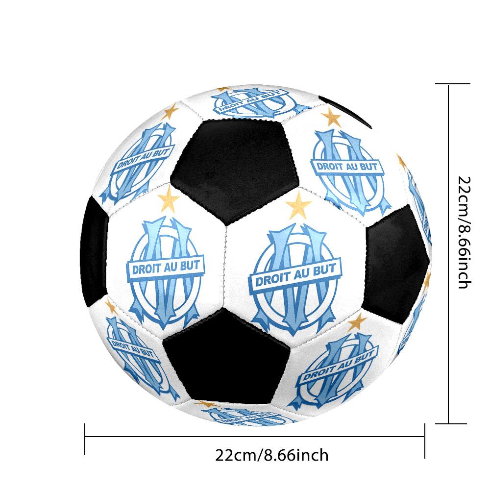 Pallone da Calcio Olympique Marseille Taglia 5 Colorato Cucito a Macchina PVC Pronto per la Competizione Resistente Alta Rimbalzanza