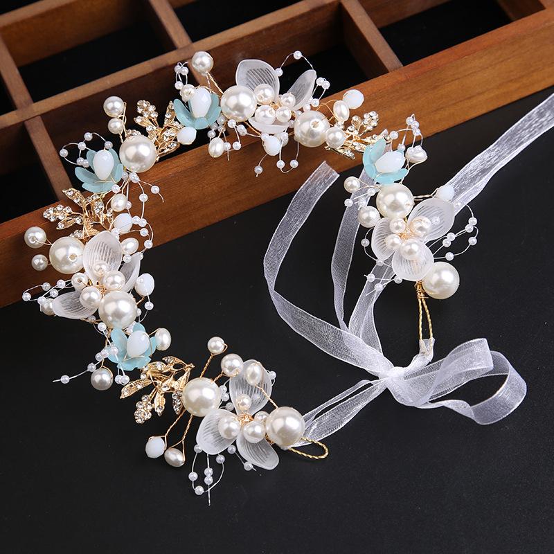 Sweet Performance Hair Accessories For Women Girls Elegant Headwear Kids Fairy Pearl Flower Hair Hoop Wedding Headbands Gifts
