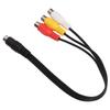 S Video 4 Pin Male to 3RCA Female Cable Double Shielding Red Yellow White Video Adapter Cable 1.0ft