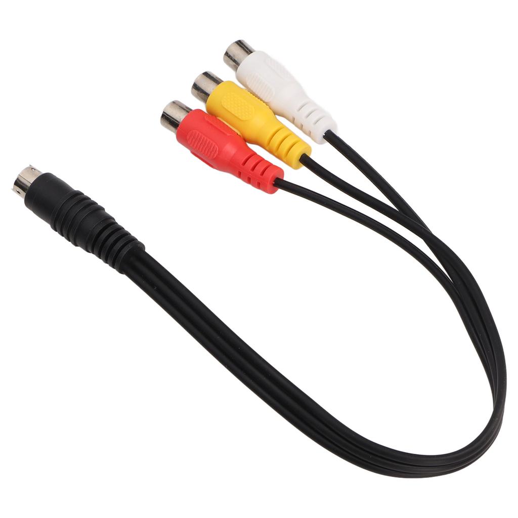 S Video 4 Pin Male to 3RCA Female Cable Double Shielding Red Yellow White Video Adapter Cable 1.0ft
