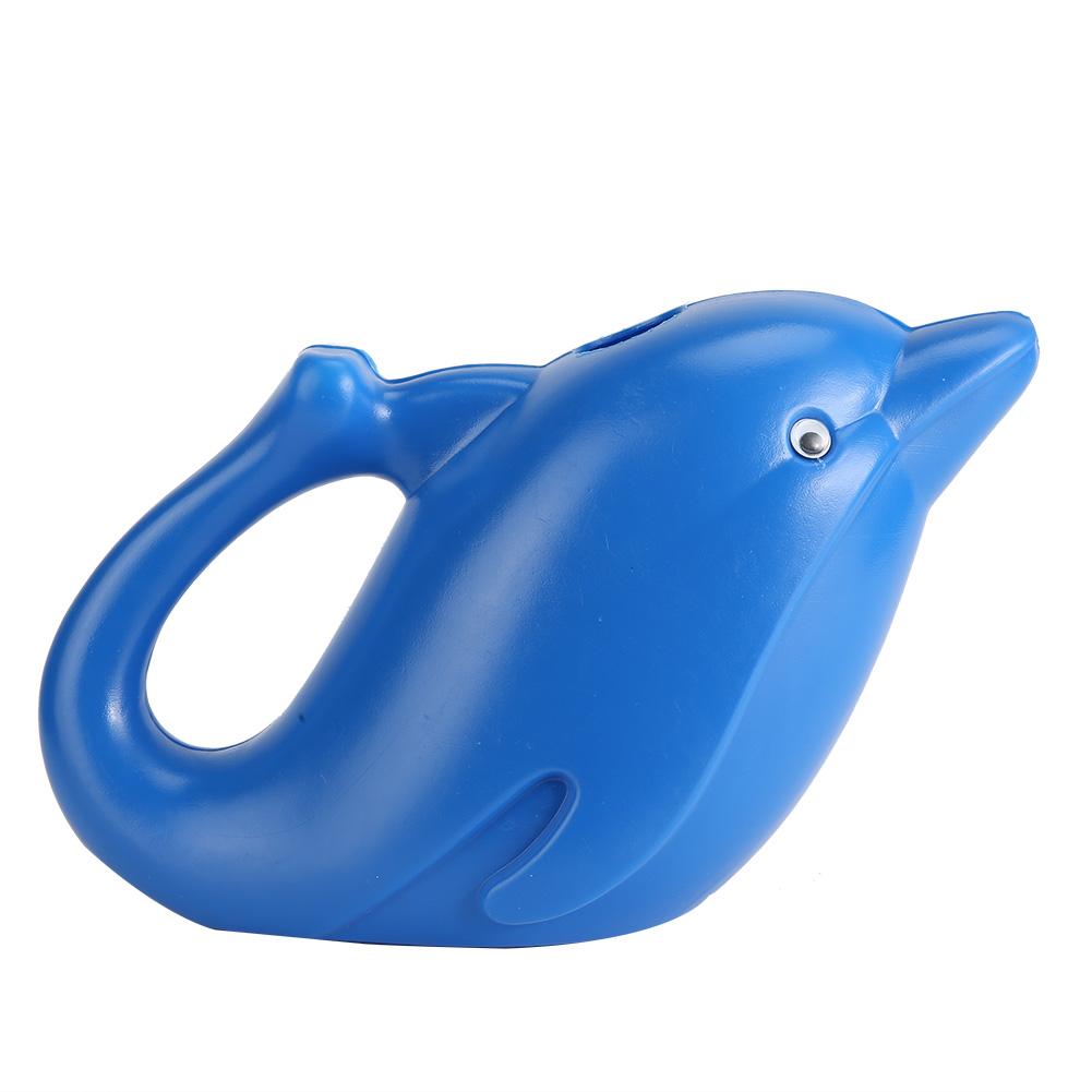 1200ml Outdoor Kinder Kunststoff Cartoon Tier Gießkanne Strand Spielzeug Gartenarbeit Streuen PotBlue