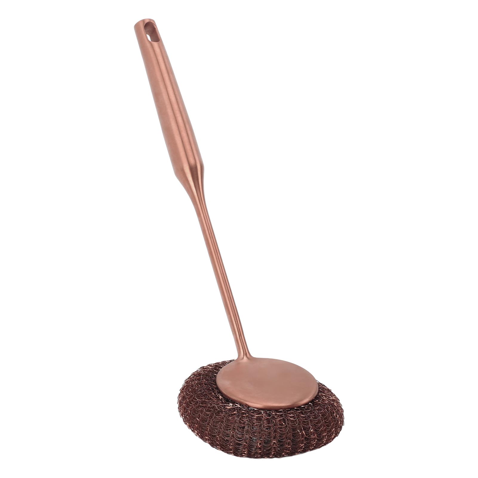 

Скребок из стальной ваты с длинной ручкой Глубокая очистка Нержавеющий Нержавеющая сталь Щетка для мытья посуды для кастрюль, сковородок, грилей Розовое золото