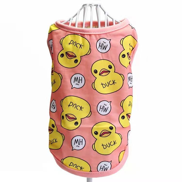 Spring and Summer Dog Clothes Cat Teddy Poodle Chihuahua Bizarre Bear Small Medium Dog Clothes Yellow Duckling Vest