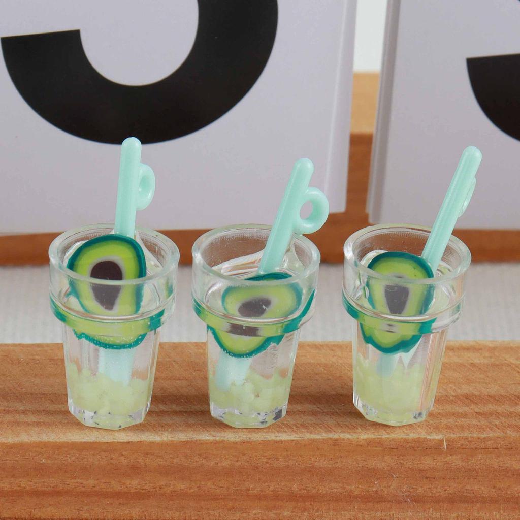 Miniature Fruit Drink Cup Earrings & Keychain Pendant