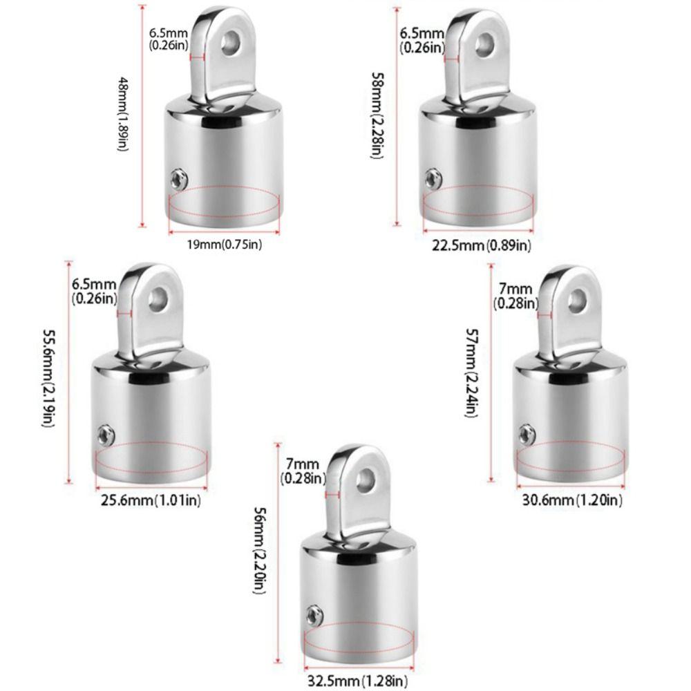 316 Stainless Steel Deck Hinge Slide Cap 22mm Pipe Canopy Tube End External Eye End Yacht Canopy