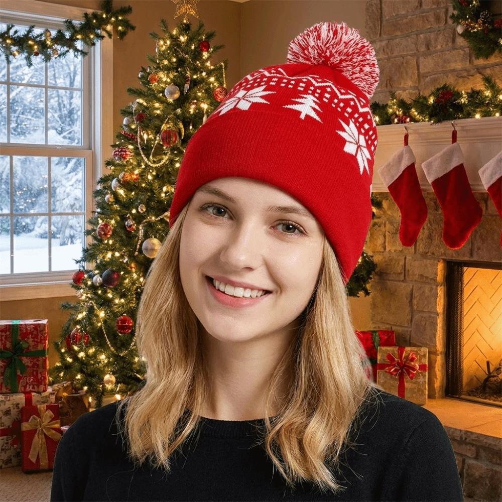 Warm Knitted Beanie Hat Jacquard Christmas Knitted Hat Fashion Christmas Hat Party Supplies