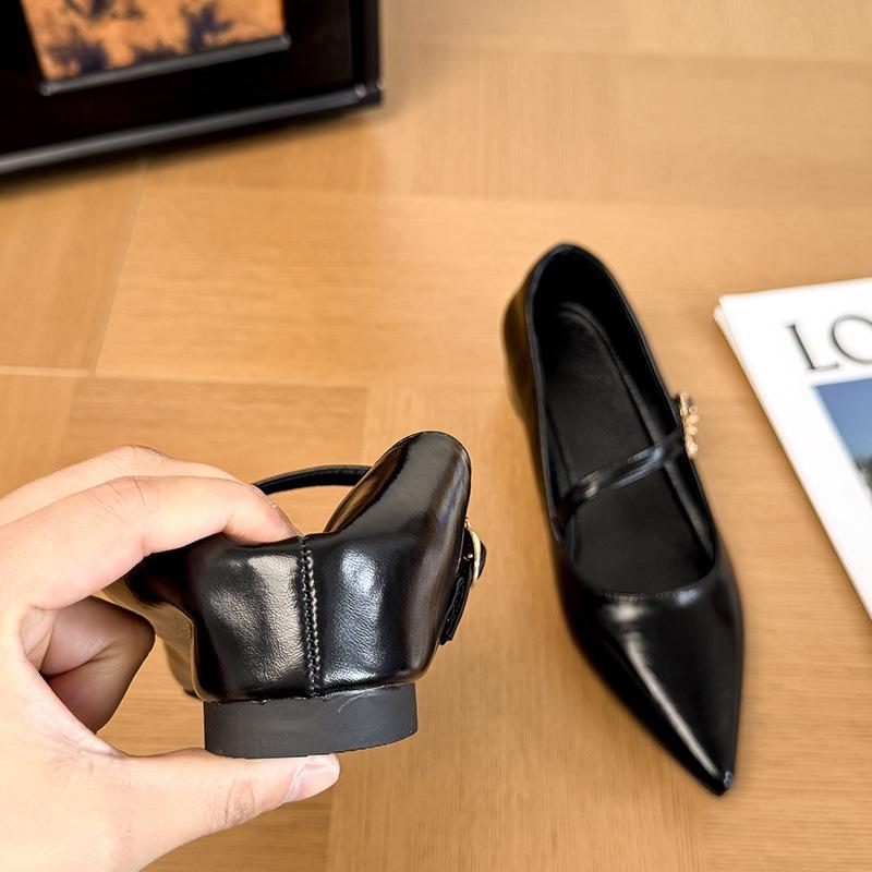 Pointed single shoes women's new autumn beanie shoes shallow mouth Mary Jane women's shoes red shoes stiletto high heels