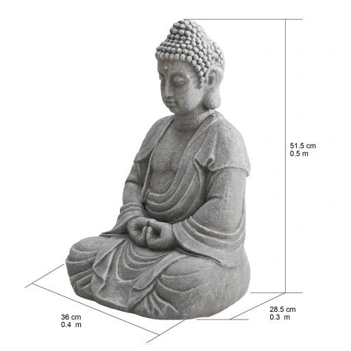 Figurine Bouddha de Jardin Statue Bouddha Décoration Argile Pour le Jardin 52 Cm Grand