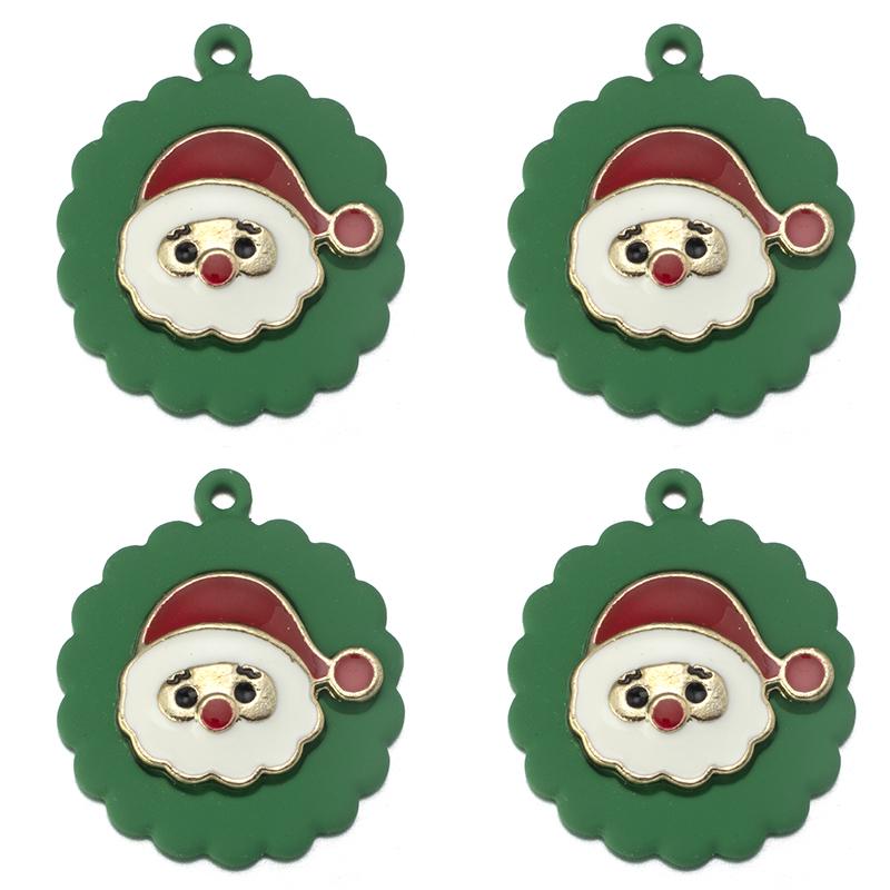 10pcs/lot Alloy Drip Oil Pendant Santa Claus Snowman Christmas Tree Charm Pendant For DIY Men Women Earrings Necklace Party Gift