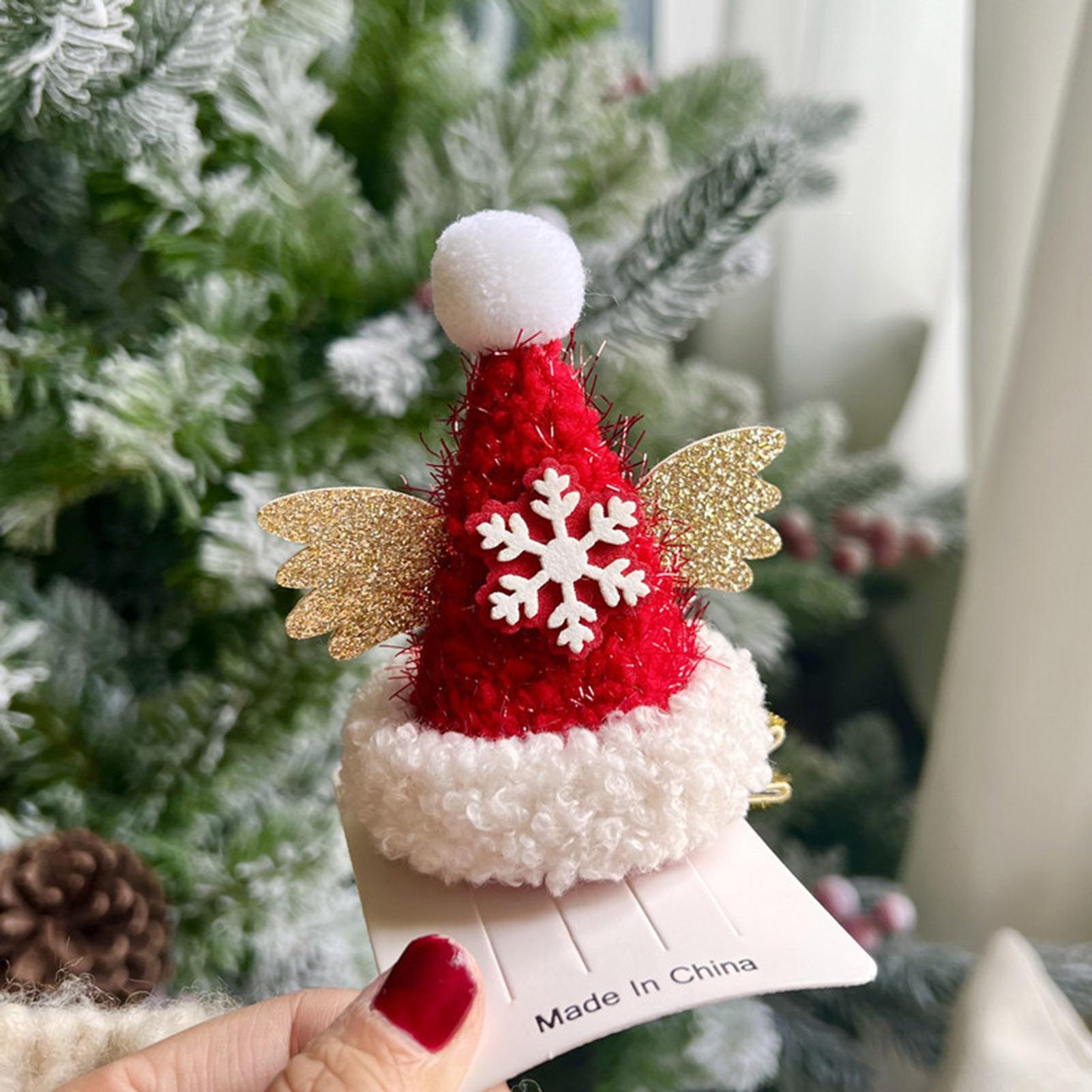 

Red Mini Santa Hat Hair Clip Cute Decorative Christmas Hair Accessories for Girls Women Kids Gifts