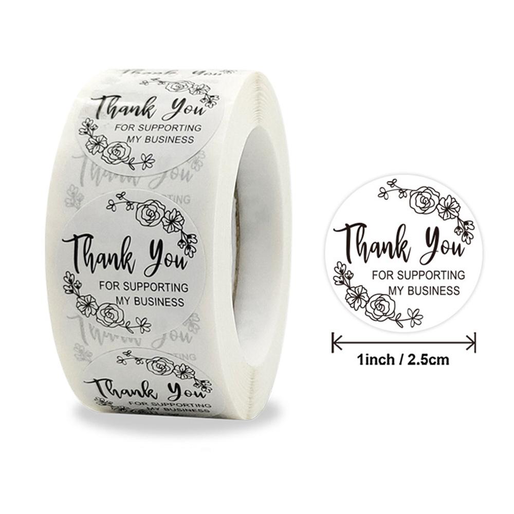 500pcs Thank You Stickers Green Flowers Thank You Labels for Birthday, Weddings, Giveaways, and Small Business Shipping Stickers