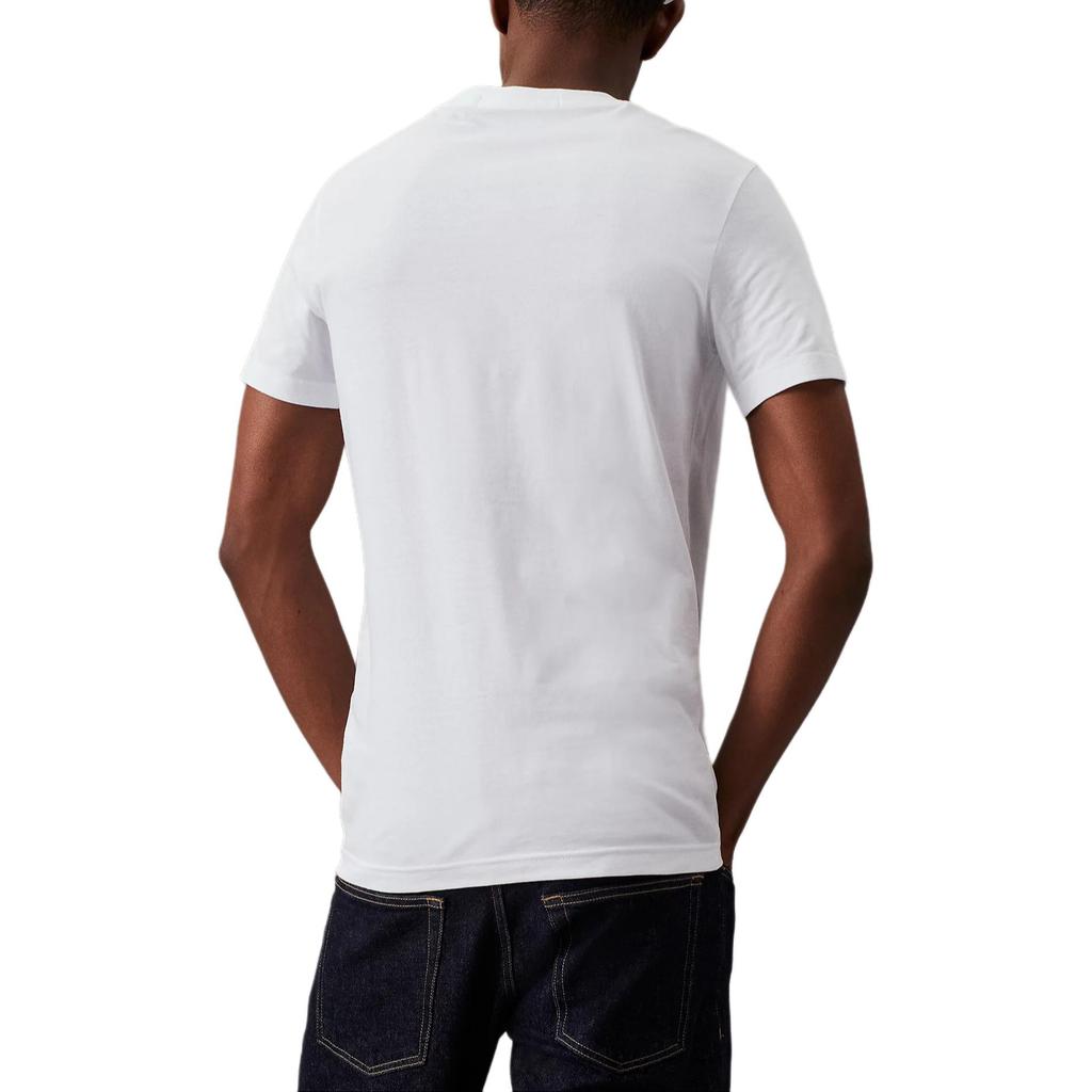 Calvin Klein Jeans Letter Logo Printed Slim Fit Crew Neck Short Sleeve T-Shirt Men Tops Bright-White J30J322552-YAF