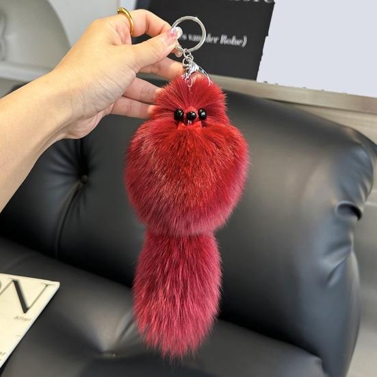 Keychain Pendant Fox Plush Doll Charm Soft Stuffed Key Holder Portable Key Organizer Backpack Bag Accessory