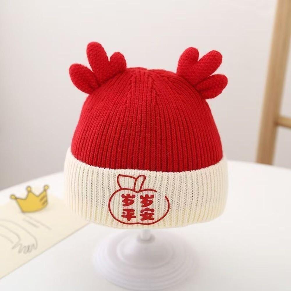 

Windproof Knitted Hat Winter Warm Woolen Hat New Baby Cap Infant D