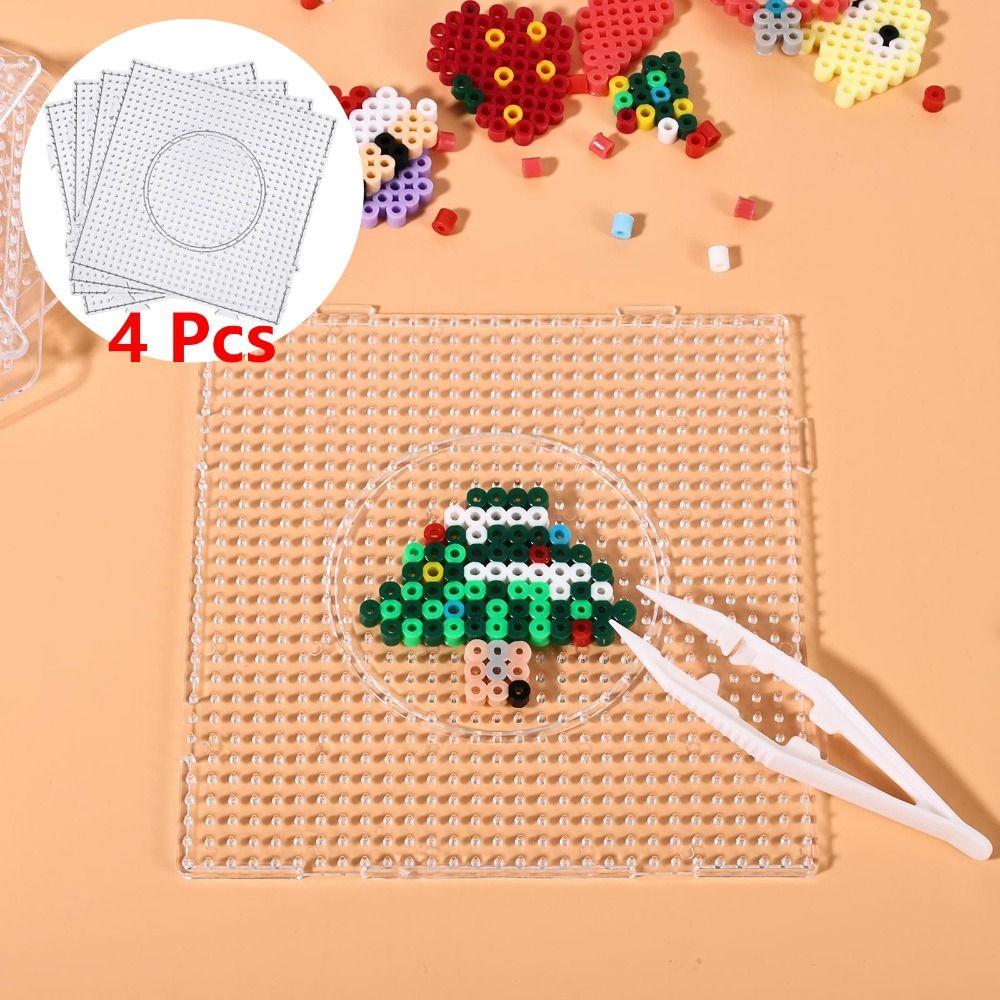 4Pcs High Temperature Resistance Melting Beads Pegboards 2.6mm Hama Beads template  Educational Use