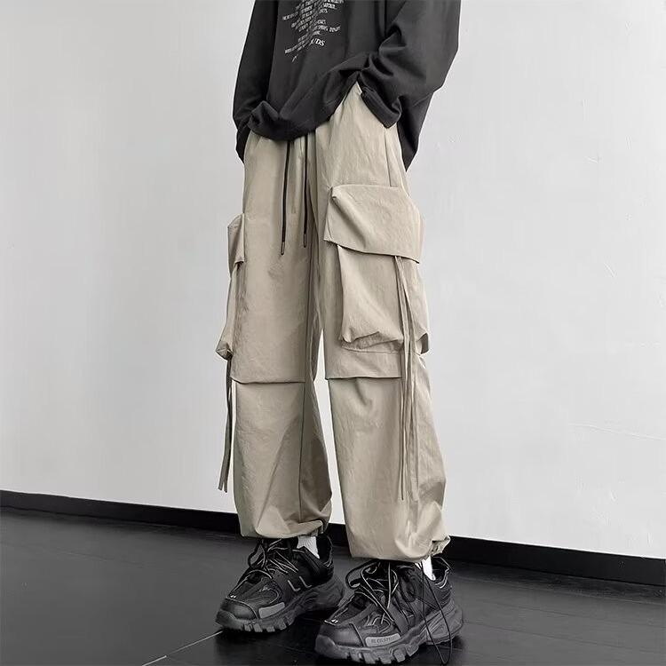 

Мужские свободные широкие комбинезоны American High Street – функциональные боевые брюки с манжетами для весны и осени L хаки