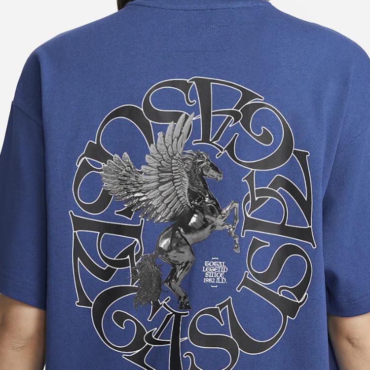 Nike Logo Round Neck Casual Short Sleeve T-Shirt Unisex T-Shirt Blue FZ7621-486