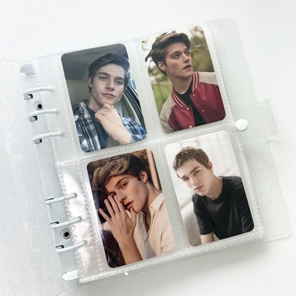 6-ring Photo Binder Call Book Collect Book Mini Photo Card Glitter Album