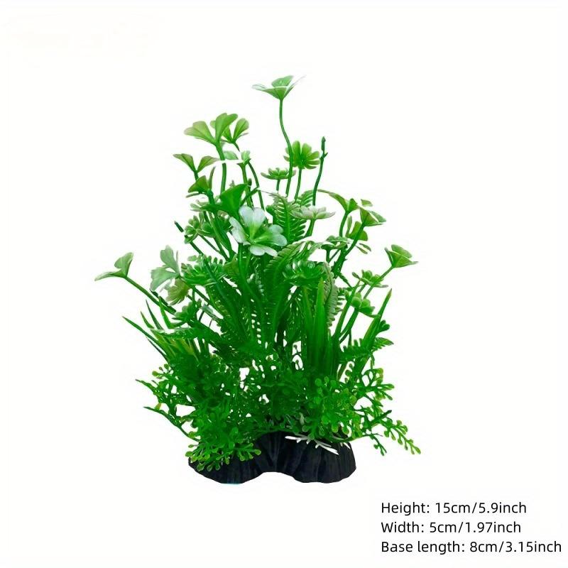 1PCS Aquarium Decor Set - Vibrant Green Plastic Plant Ornaments - Fish Tanks, Durable Pvc Material 15cm/5.9inch