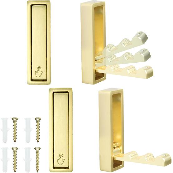 4PCS Magnetic Folding Wall Hooks, Heavy Duty 30LB Zinc Alloy Foldable Coat Hooks for Hanging Towels, Coats, Bags, Keys - Space Saving Black Wall