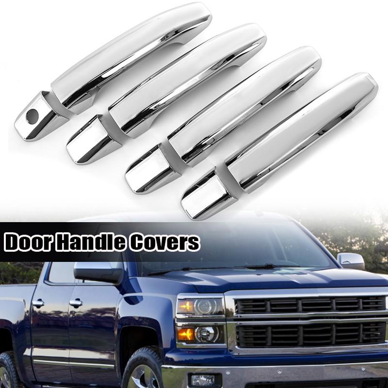 4x Chrome Door Handle Covers Trim for 2014-2020 Chevy Silverado Tahoe GMC Sierra