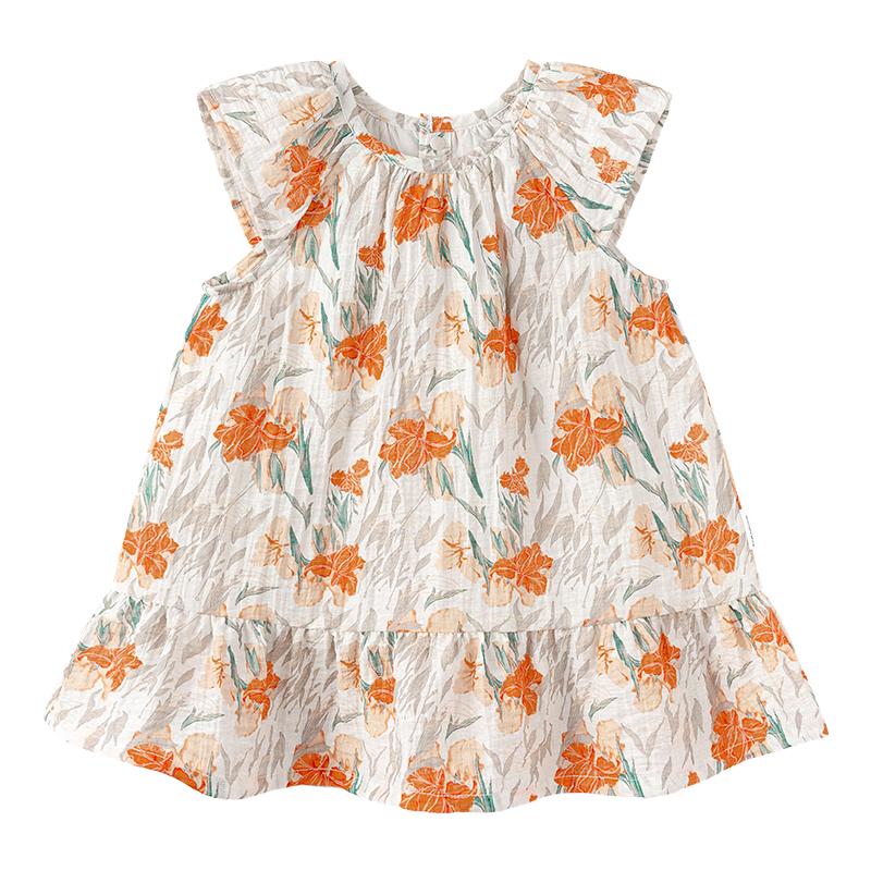 babylove Girls  Floral Linen Blend Sleeveless Summer Dress 100