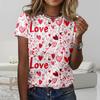Womens Slim Fit Short Sleeve T-Shirt With 3D Cartoon Animal Print Digital Printing Casual Top