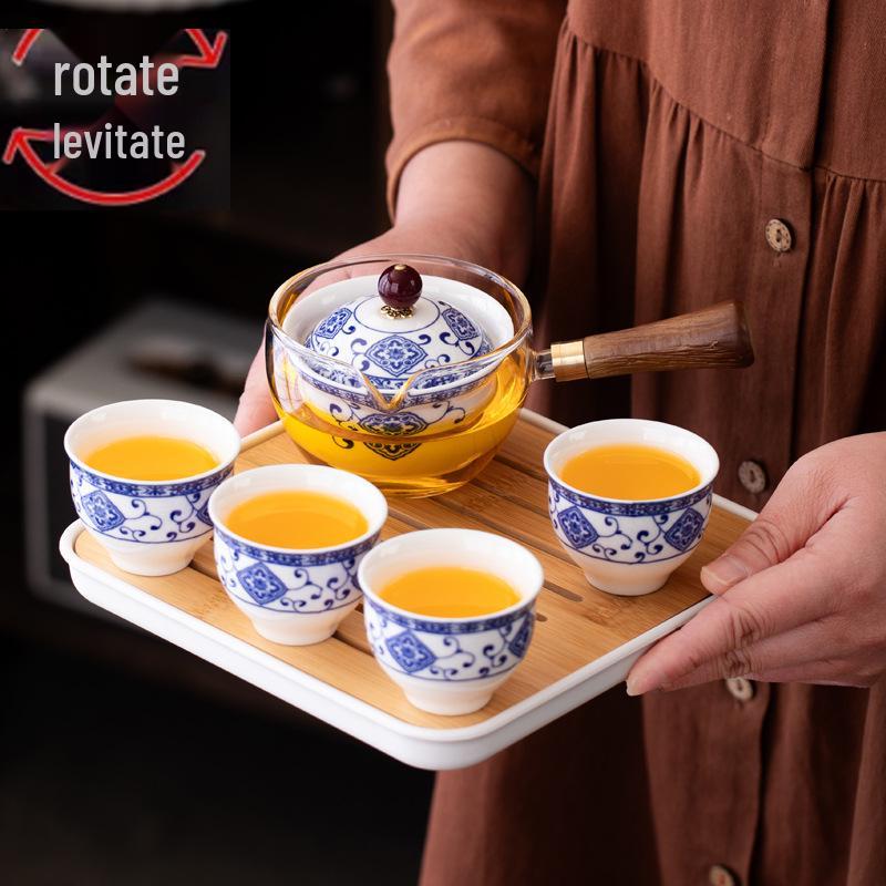 2026 Rotating Teapot Travel Set – Portable Gongfu Tea Cup & Pot for Home and Car