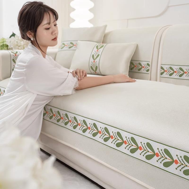 Ice Silk Sofa Cushion Summer Summer Non-Slip Seat Cushion for Summer Simple Modern High-Grade Feeling Fresh Cool Feeling Mat