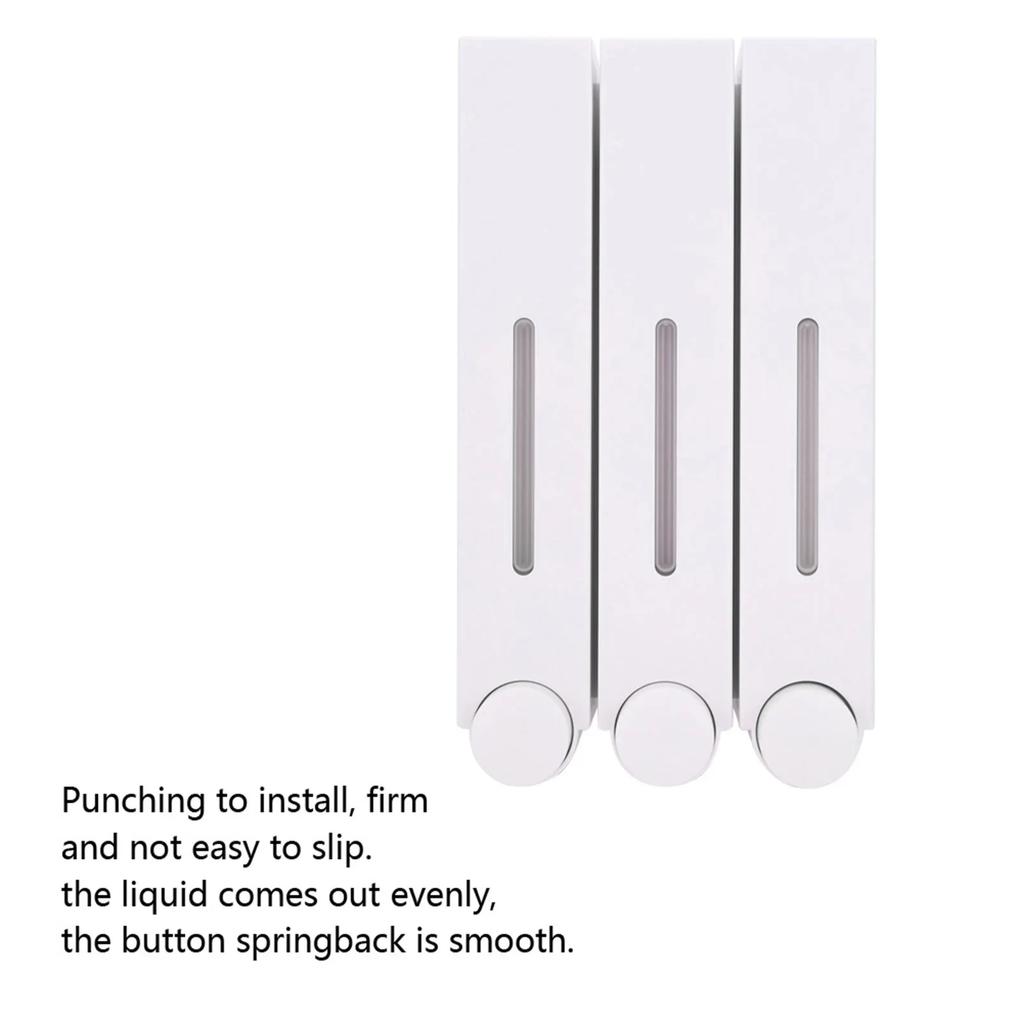 Triple 420ML Soap Dispenser Wall-mount Shower Bath Shampoo Lotion Dispenser Liquid Soap Container Hotel Bathroom Accessories