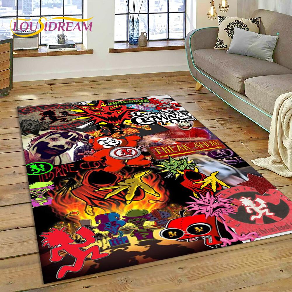 3D Rap Metal Insane Clown Posse Icp Juggalo Carpet Rug for Bedroom Living Room Home Sofa Decoration,Game Large Decor Floor Mat